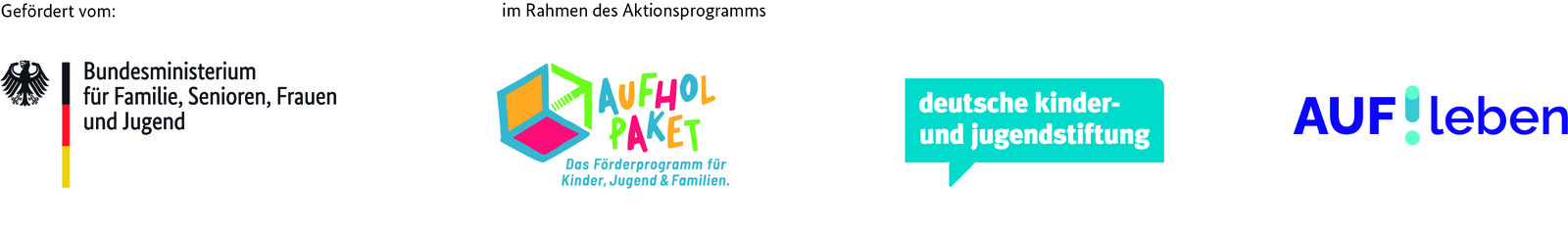 BMFSFJ Corona Aufholpaket 4er Logo DKJSAufleben CMYK