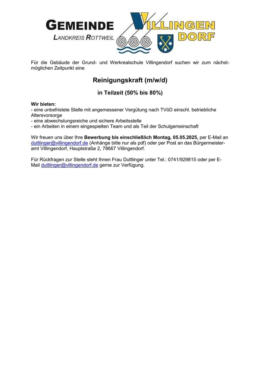 a0d62f6fa9374fae Grund und Werkrealschule Villingendorf Stellenausschreibung R 1