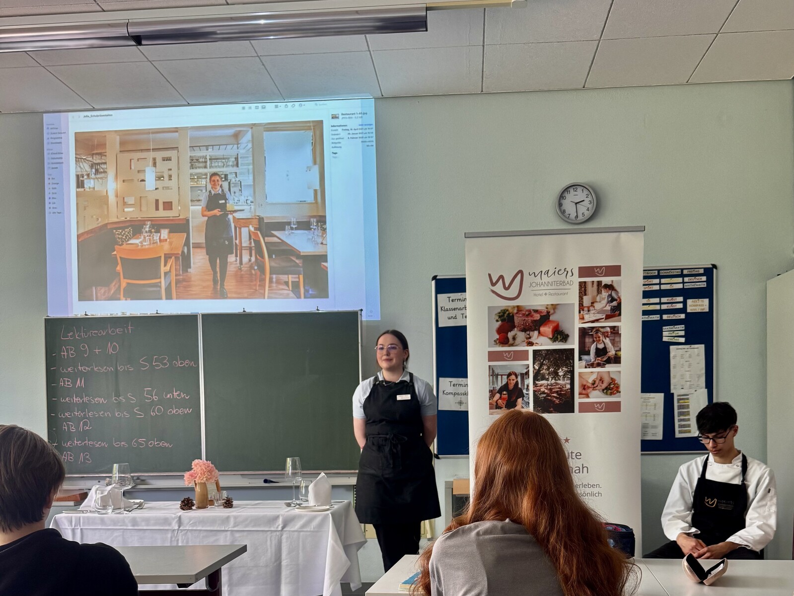 Familienbetrieb Maiers Johanniterbad als Ausbildungsbotschafter zu Besuch in Klassenstufe 8