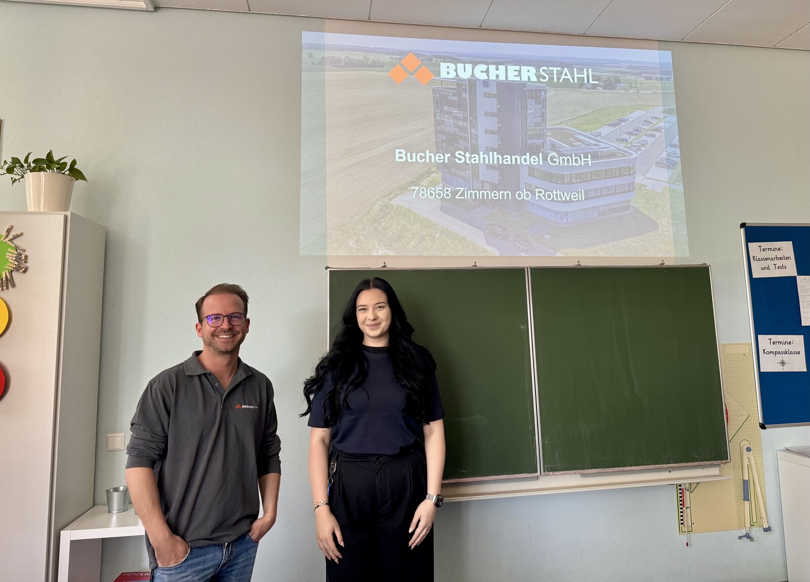 Bucher Stahl GmbH als Ausbildungsbotschafter in Klasse 8a und 8b